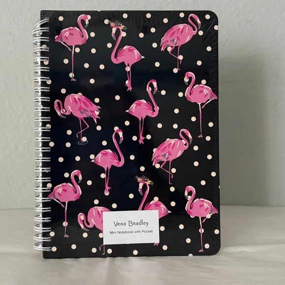 🦩Vera Bradley Pink Flamingo Spiral Notebook with pocket 🦩 NWT 🦩